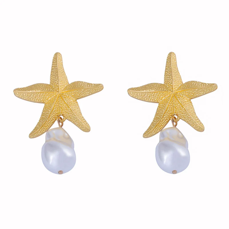 أقراط لؤلؤ مقلدة قلادة مجوهرات على طراز الرسوم المتحركة اللطيفة للنساء تصميم إبداعي بسيط ورجعي