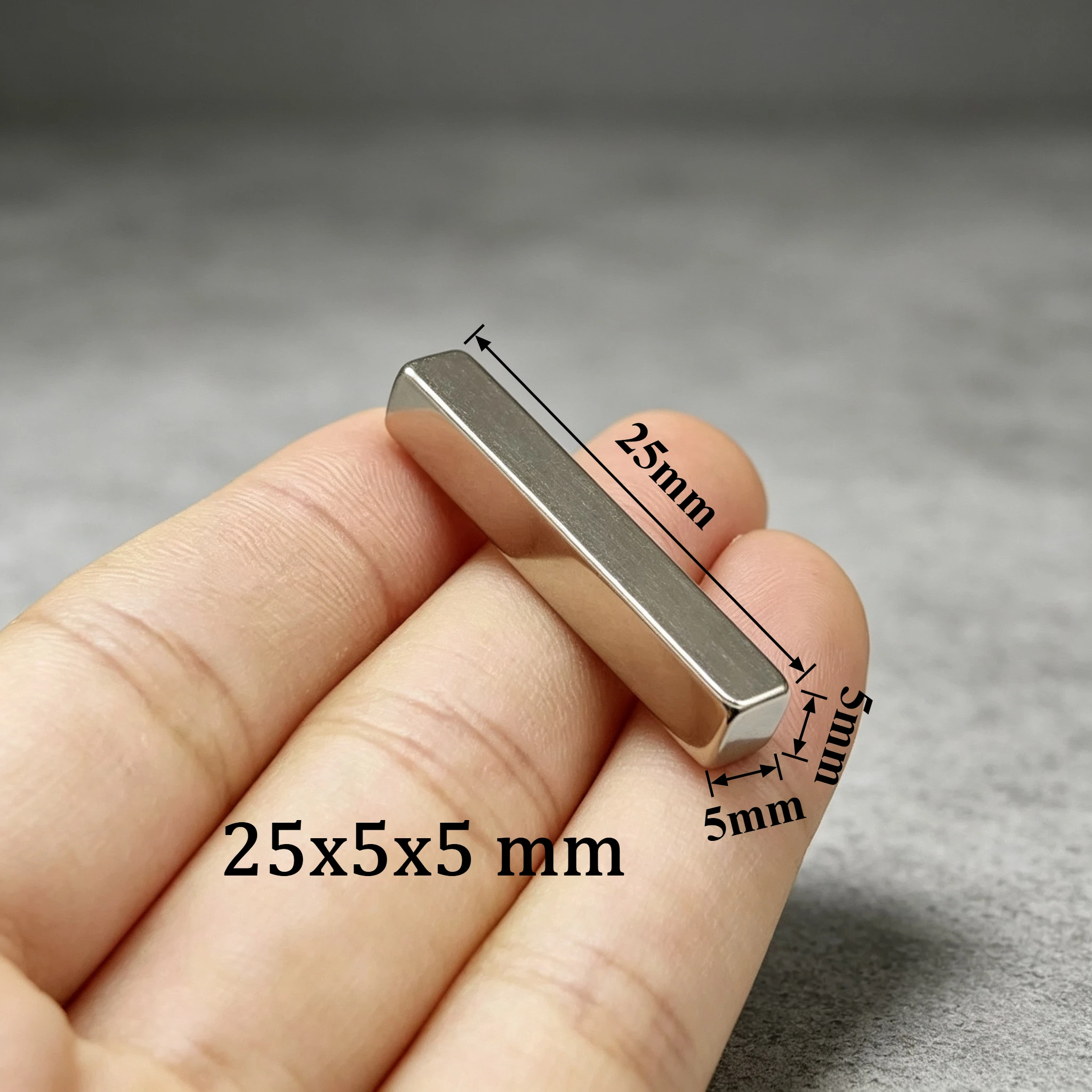 25X5X5MM N35 Rectangular Block Neodymium Sheet Magnet Super Strong Permanent NdFeB Rare Earth Magnet 25X5X5MM