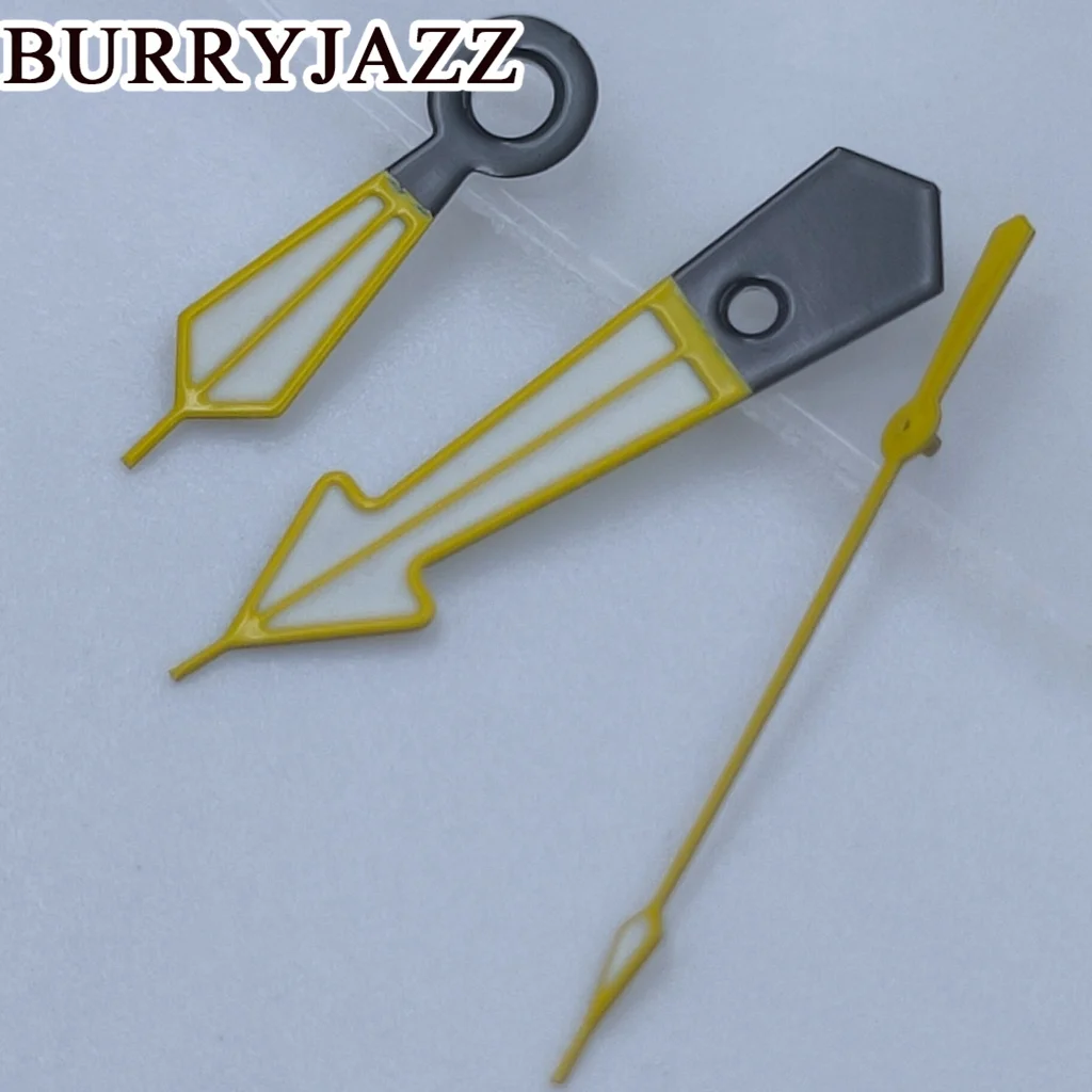 BURRYJAZZ NH35 NH36 NH38 7S26 7S36 4R35 4R36 Watch Hands Black Yellow Hands Green Luminous