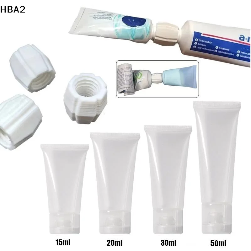 3Pcs Travel Bottles+ Adapters Toothpaste Squeezer Adapter No-Spill Tube Roller For Travel Home Organizer Toothpaste Saver Tool