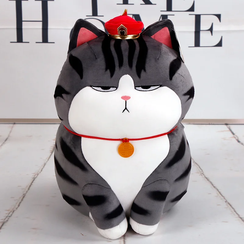 23-55cm Long Live My Emperor Cat Doll Bazaar Black Plush Toy High Quality Kawaii Cartoon Anime Stuffed Pillow Xmas Gift for Kids