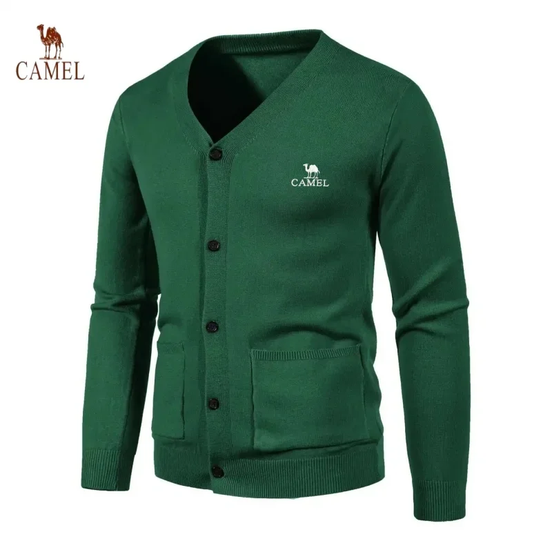 Novo Masculino Bordado Londale Manga Comprida Malha Com Decote Em V Cardigan Outono E Inverno Moda Casual Multifuncional Topo