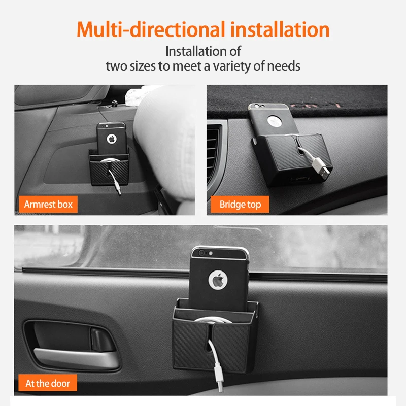 صندوق تخزين متعدد الوظائف مثبت على السيارة ، حامل هاتف محمول من طبقة مزدوجة ، منظم ذاتي اللصق ، تركيب سهل