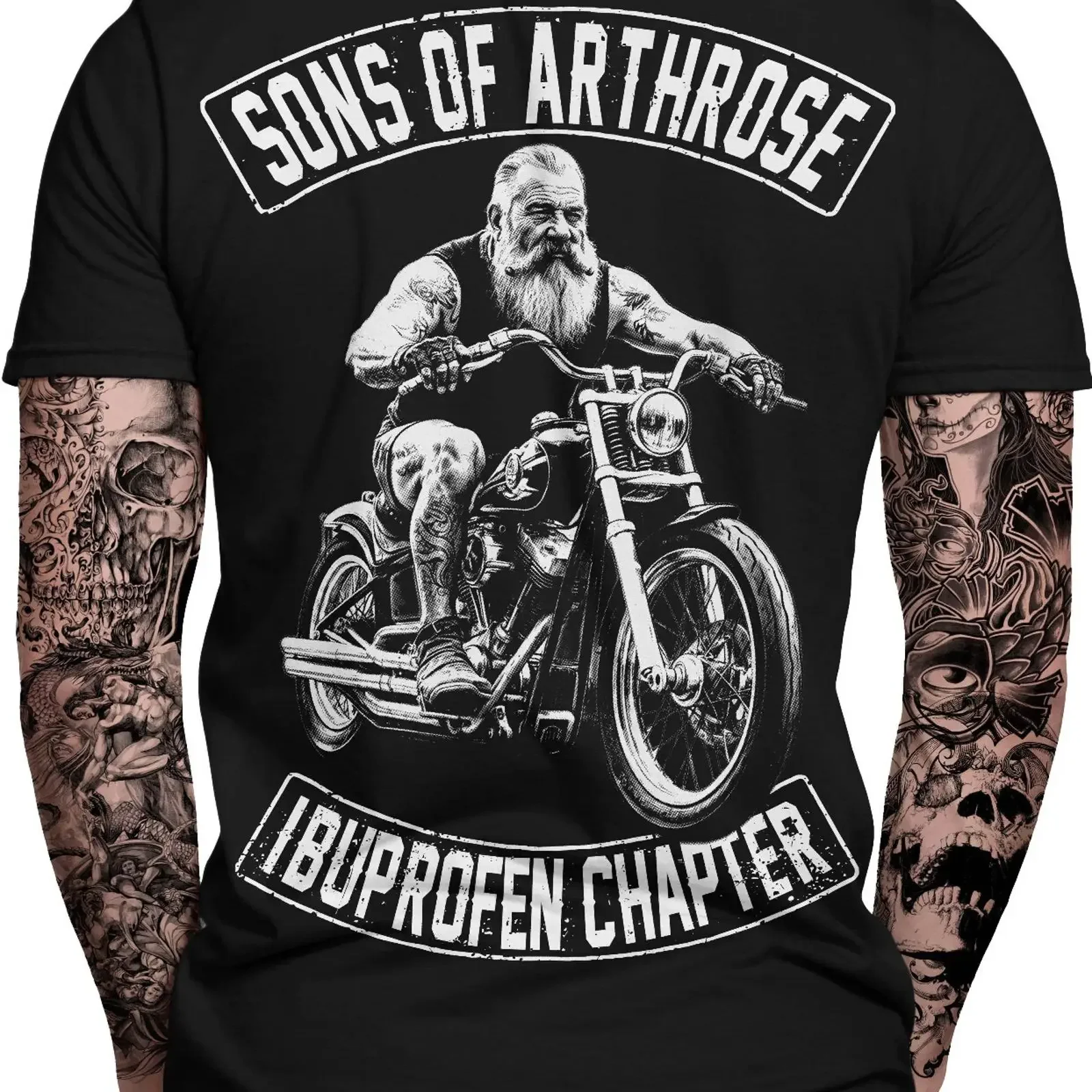 Sons of Arthrose Motorrad T Shirt herren Biker Brotherhood bobber wear vintage Washed fashion Stretched Versatile streetwear