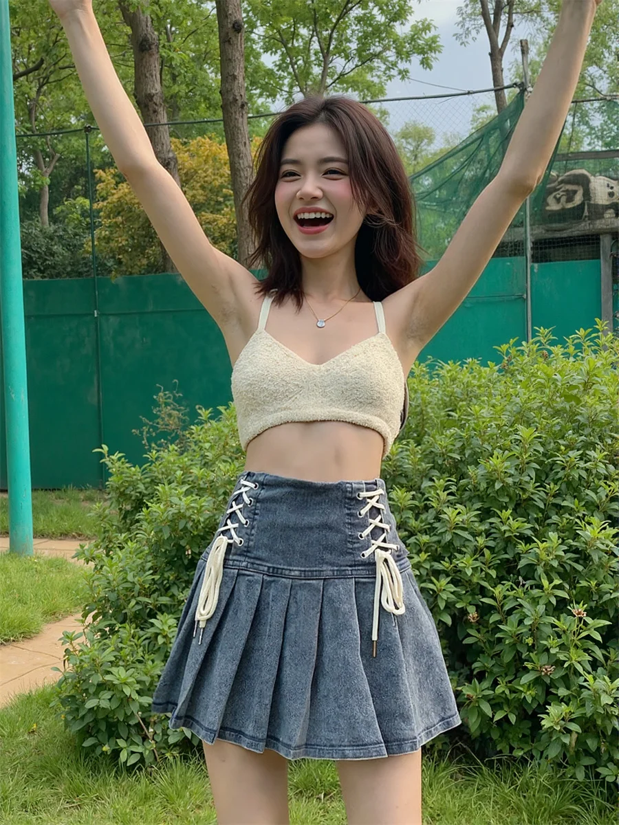 

Плиссированные мини-юбки, женские многоуровневые оборки в стиле пэчворк, легкие кавайные молодежные летние шорты с высокой талией для девочек, художественные