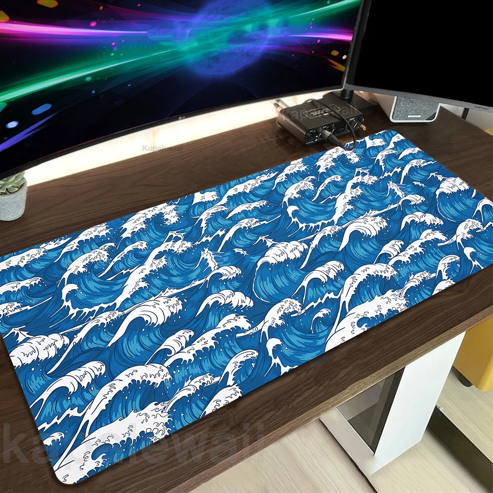 

Japanese Style Great Wave Off Mouse Pad Desk Anti-slip Mat Mausepads Mousepad Mause Carpet Large Keyboard Desktop Surface Mice