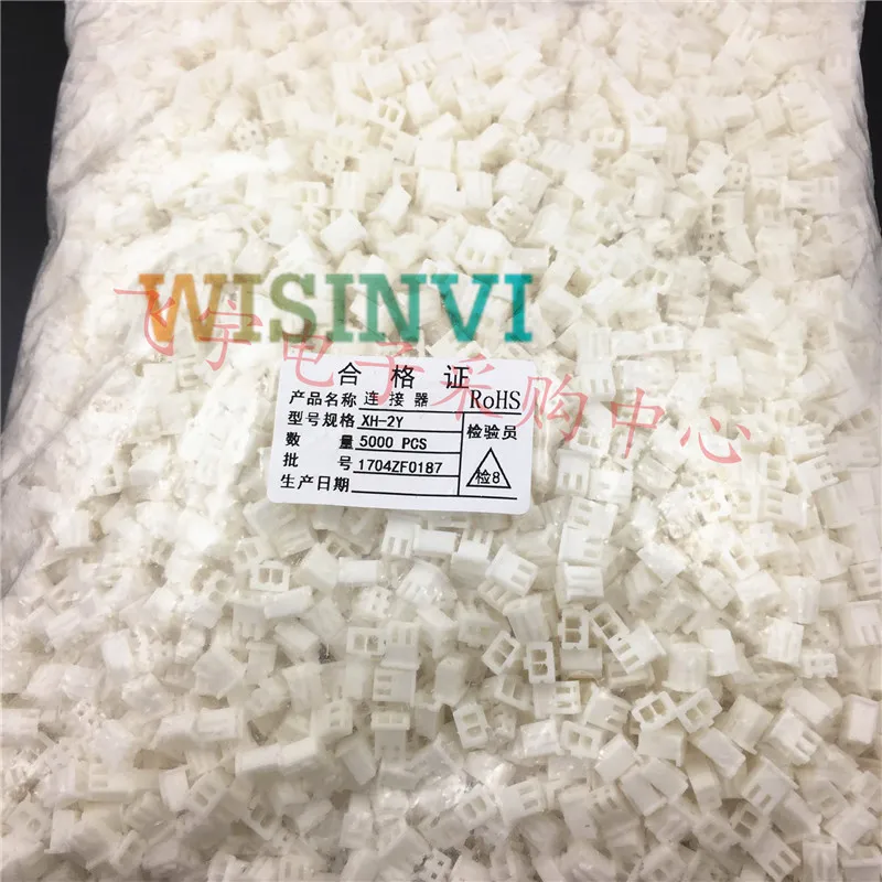 100 PCS XH2.54 2.54mm Pitch Female Housing Plastic Shell Housing 2Pin 2P 2 Pin XH2.54 Connector XH2.54-2Y