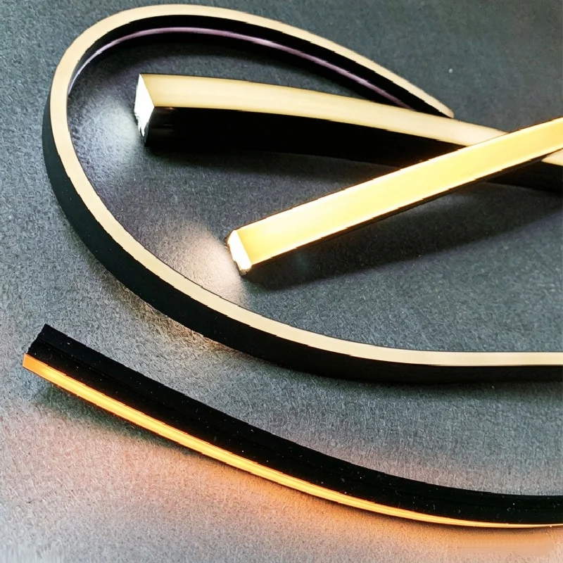 5M Flexible Silicone LED Neon Strip Black When Off Recessed Linear Light 10mm 16mm Under Cabinet Embedded Soft Rope Lamp 12V