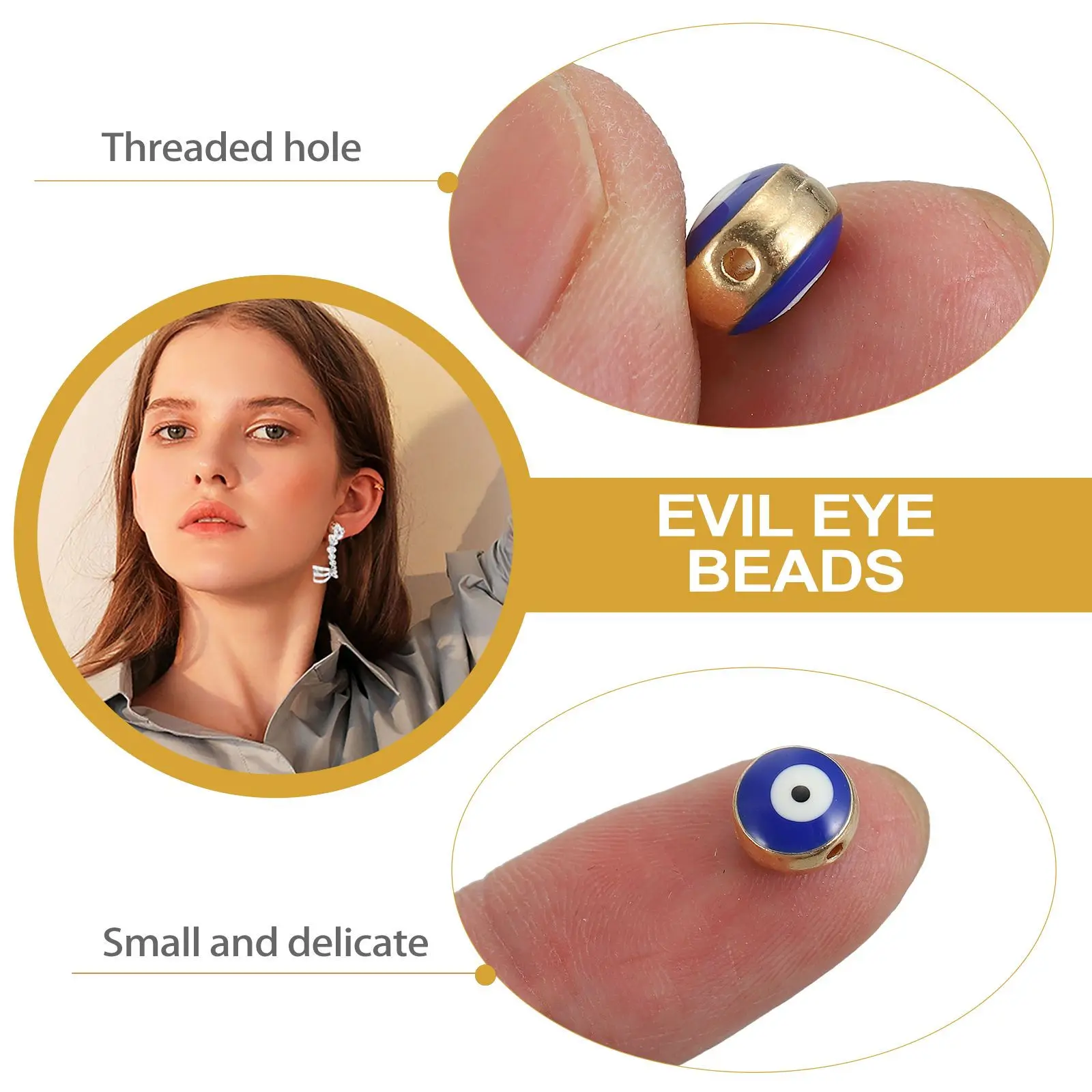 50Pcs Evil Eye Pendants Unique Design Alloy Material DIY Accessories Jewelry Making Decorative Evil Eye Decor DIY Bead Material