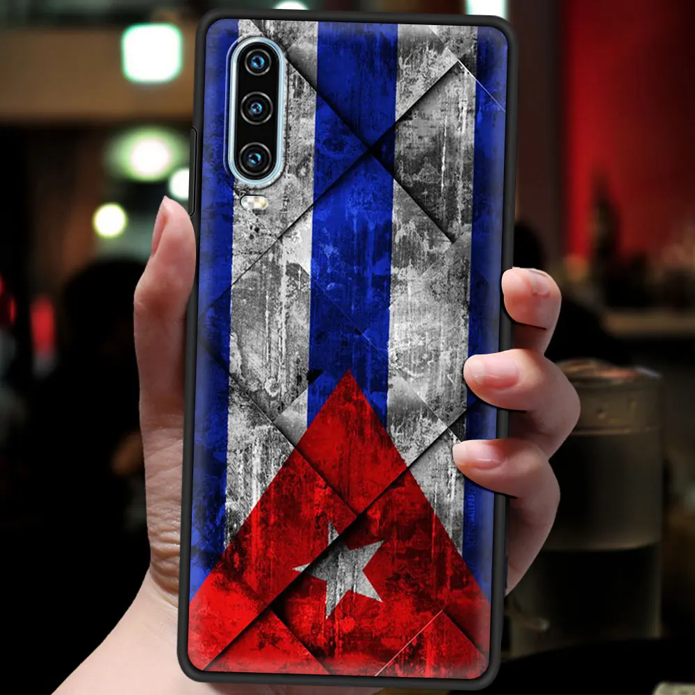 Cuba flag Art Phone Case For Huawei P50 P40 P30 Lite E P20 Pro Y9 Y7 Y6 2019 P Smart 2021 Z Y6p Y7a Y9s Cover Coque Silicone