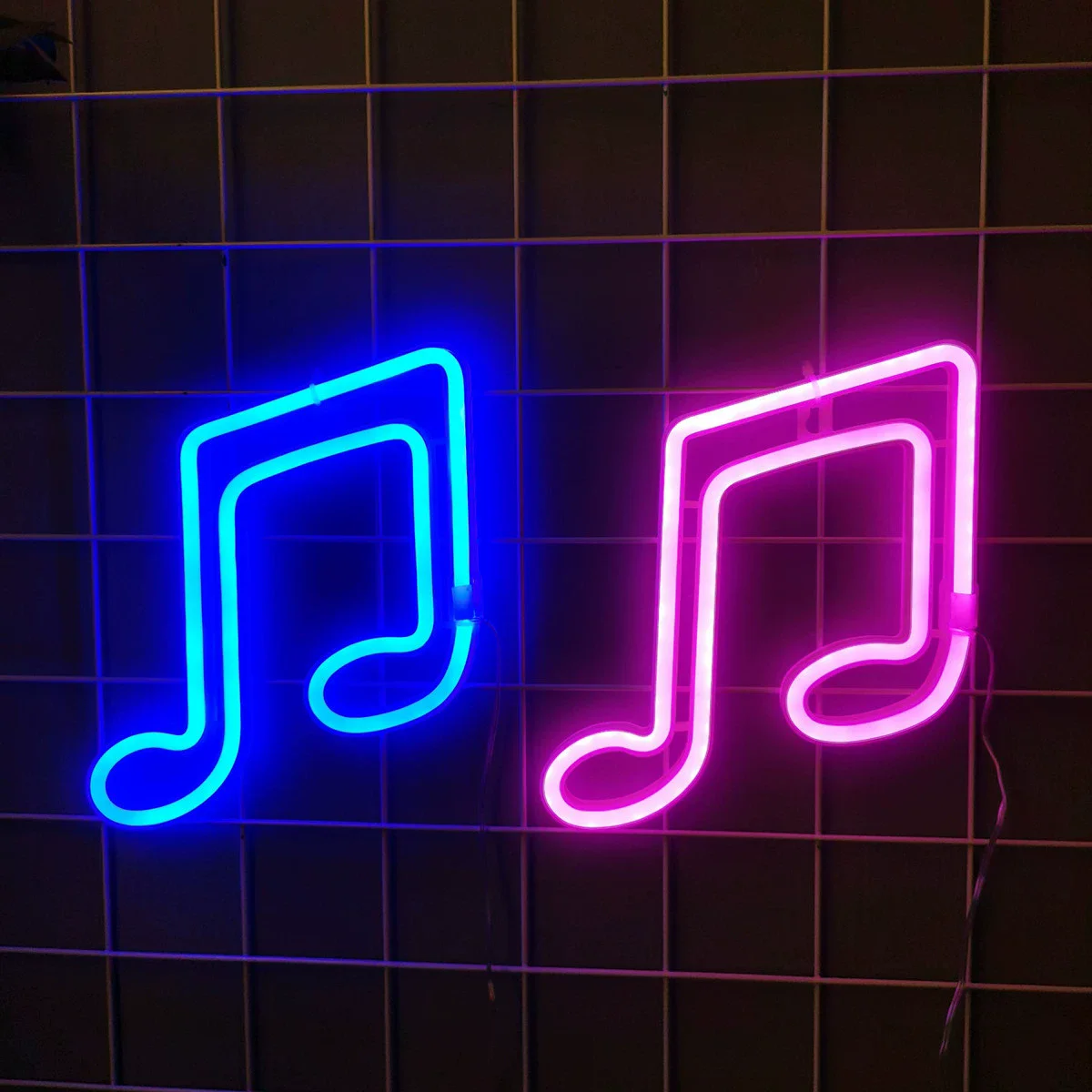 Musical Notes LED Neon Sign USB/Battery Powered LED Light for Bedroom Room Decoration Gift Night Light Decoration Party Holiday