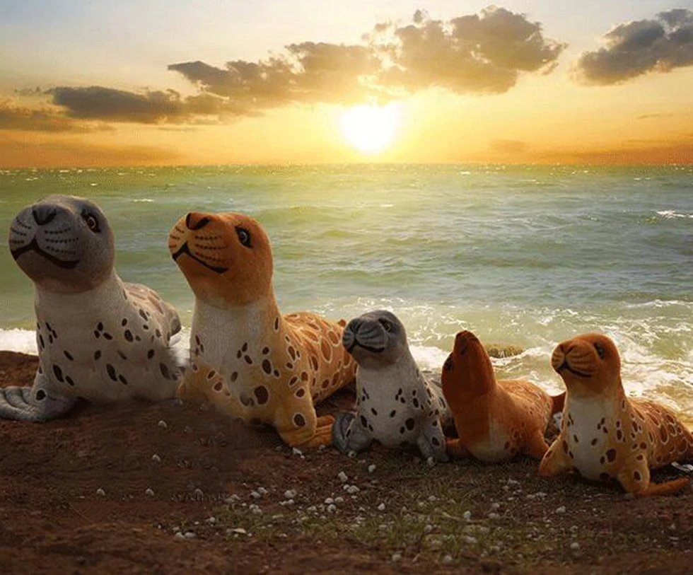 40cm Simulation Seal Plush Toys Lifelike Seal Stuffed Animals Dolls Sea Theme Toys Ocean Plushies Pillow Girls Gifts Birthday