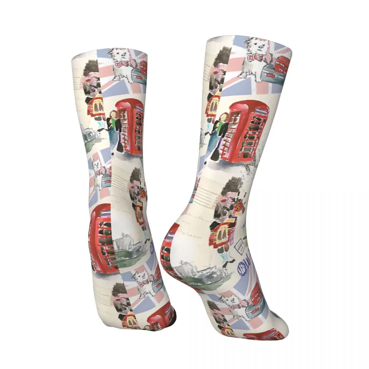 Crazy compression Old London Sock for Men Vintage Quality Pattern Crew Sock Novelty