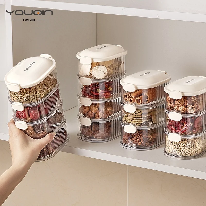 

Spice Storage Box High-end Seasoning Jar for Household Kitchen Food Grade Dry Ingredient Sealed