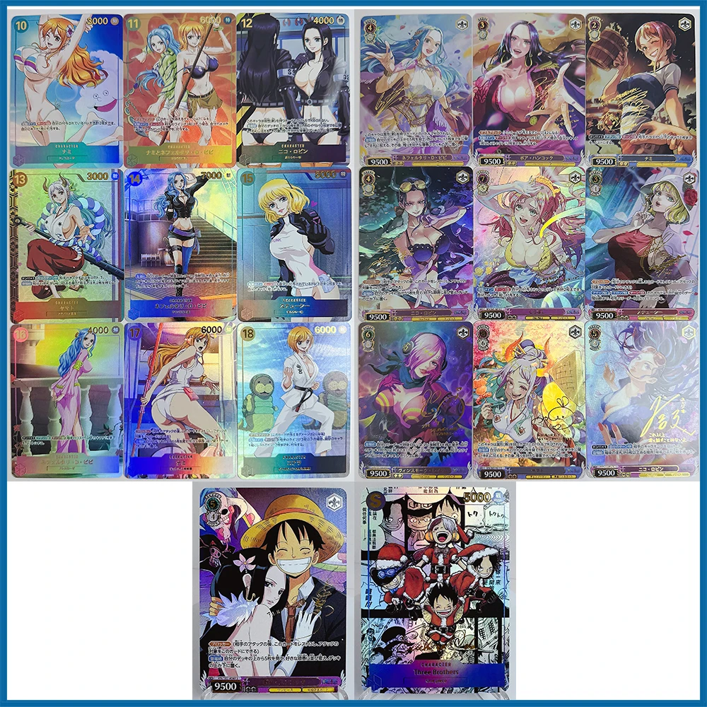 Anime One Piece DIY ACG Boa Hancock Luffy Nami Roronoa Zoro Premium Flash Card Boy Games Toys Birthday Gift Collectible Card