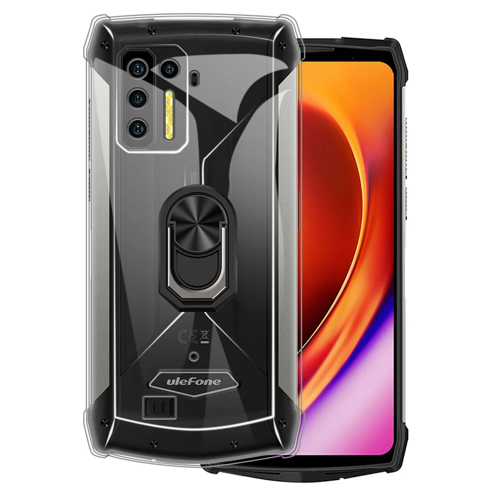 Luxury Shockproof Ring Holder For Ulefone Power Armor 13 Case Soft Silicone TPU Protective Holder Cover For Ulefone Armor 13