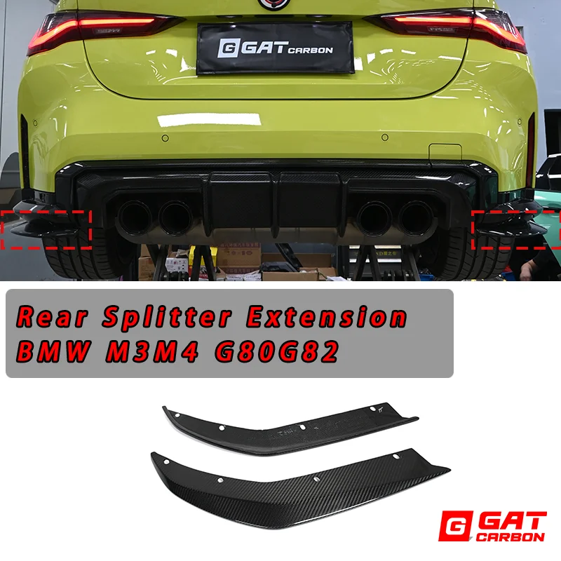 Dry Carbon Fiber Rear Side Splitter Extension Rear Splitters For BMW G80 G81 M3 G82 G83 M4