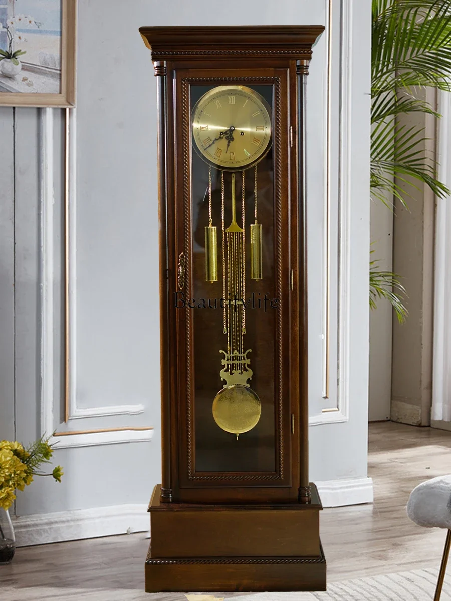 35-Floor clock Living room Home machinery New Chinese retro European pendulum clock