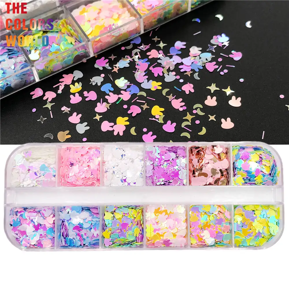 TCT-783 Easter Nail And Hair Glitter Nail Decoration Rabbit Manicure Bunny uñas Crafts Tumbler DIY Festival Accessories Supplier