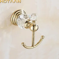 European Style Luxury Crystal zinc Gold Robe Hook Bathroom Hangings Gold Towel Rack Clothes Hook Home Decoration Bathroom 12802G
