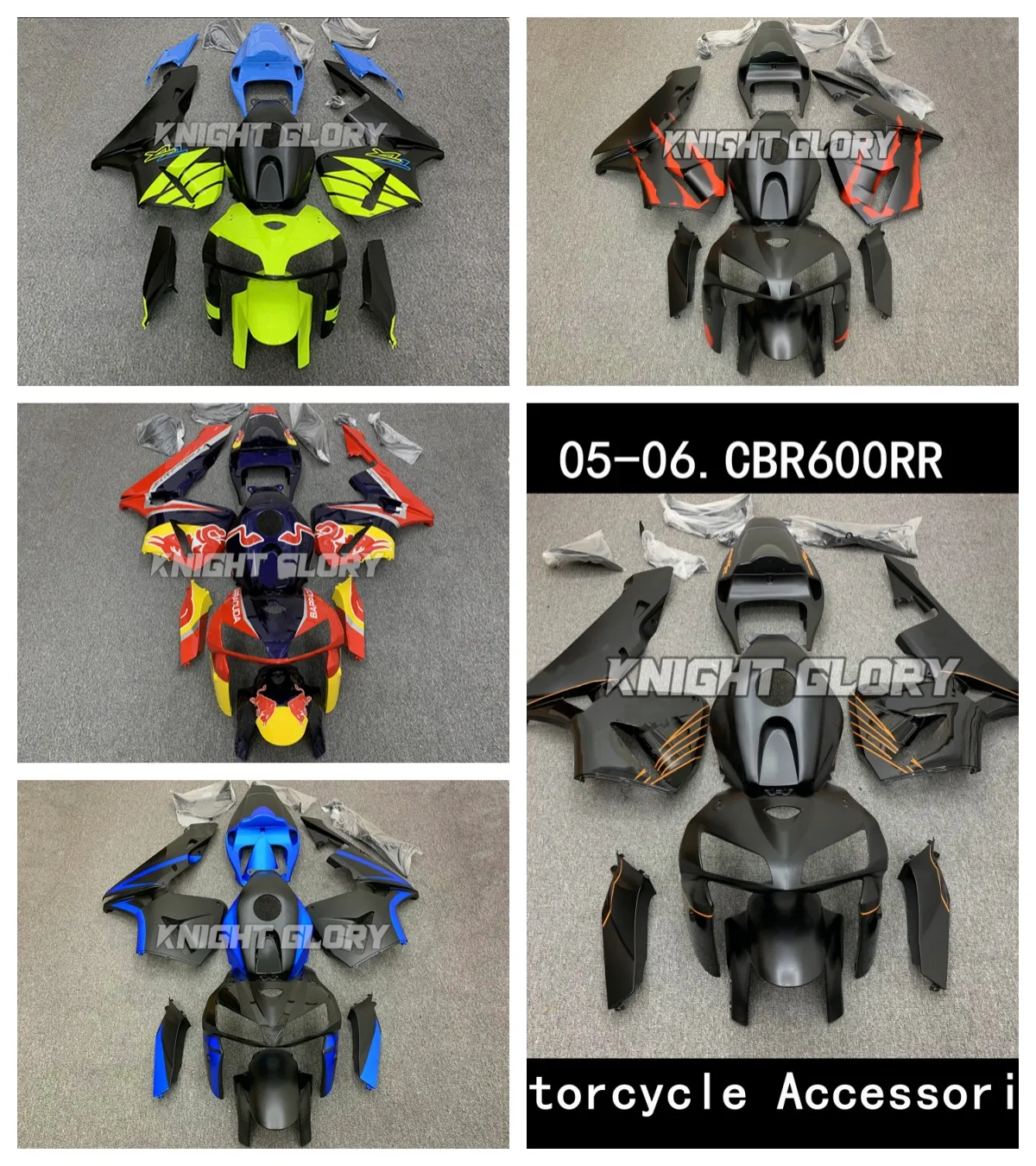 

Plastic motorcycle cover kit suitable for CBR600RR models from 2005 2006 High-quality ABS injection molded kit.