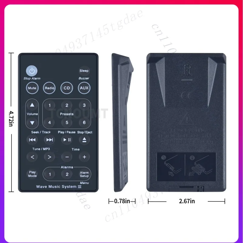 3Pcs Replacement Remote for Bose Wave Music System III AWRCC1 AWRCC2 AWRCC3-