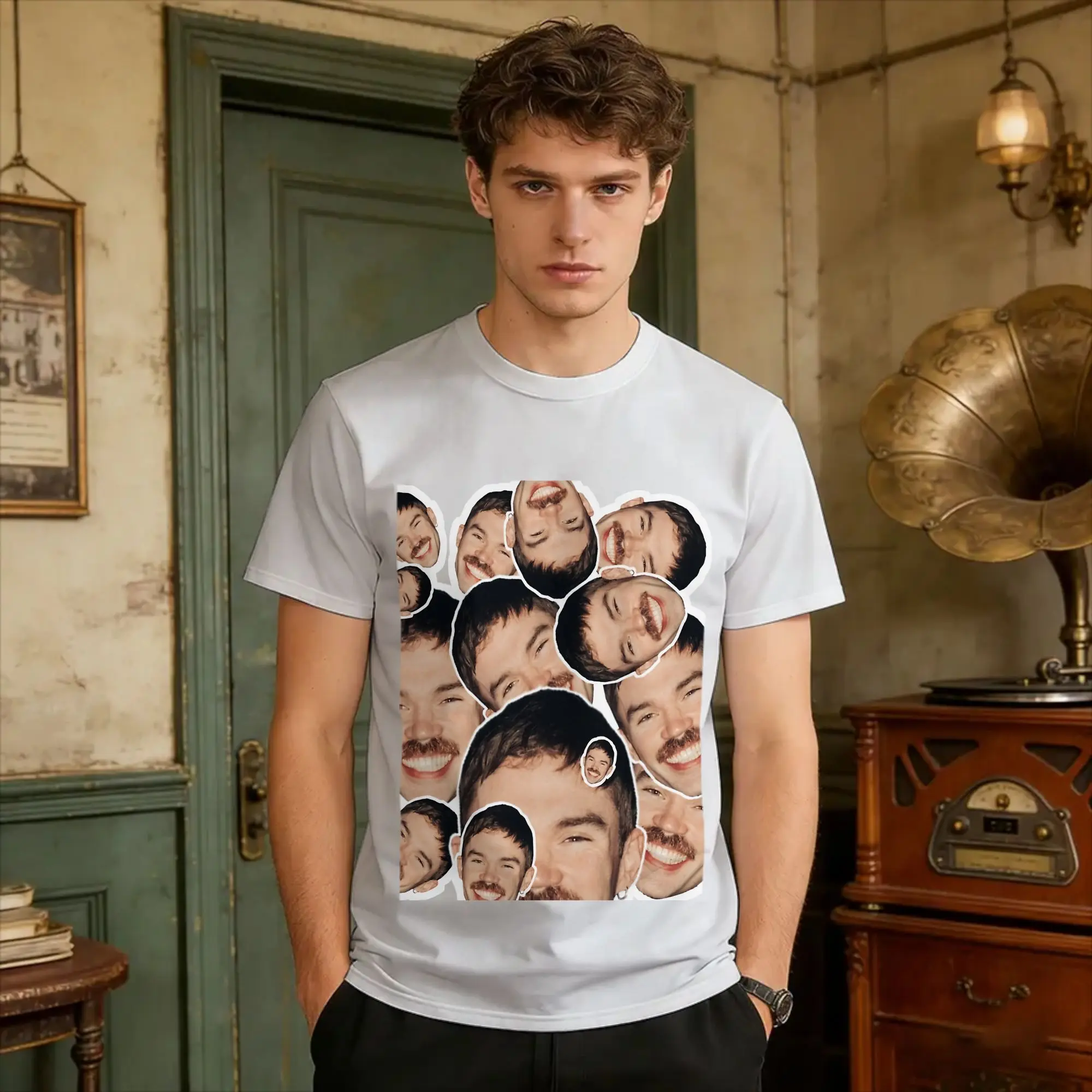 Men's Dom Dolla face T Shirts  Pure Cotton Tees Summer Vintage Short-Sleeved T-Shirt O-Neck Hippie Custom Logo Tee Shirt