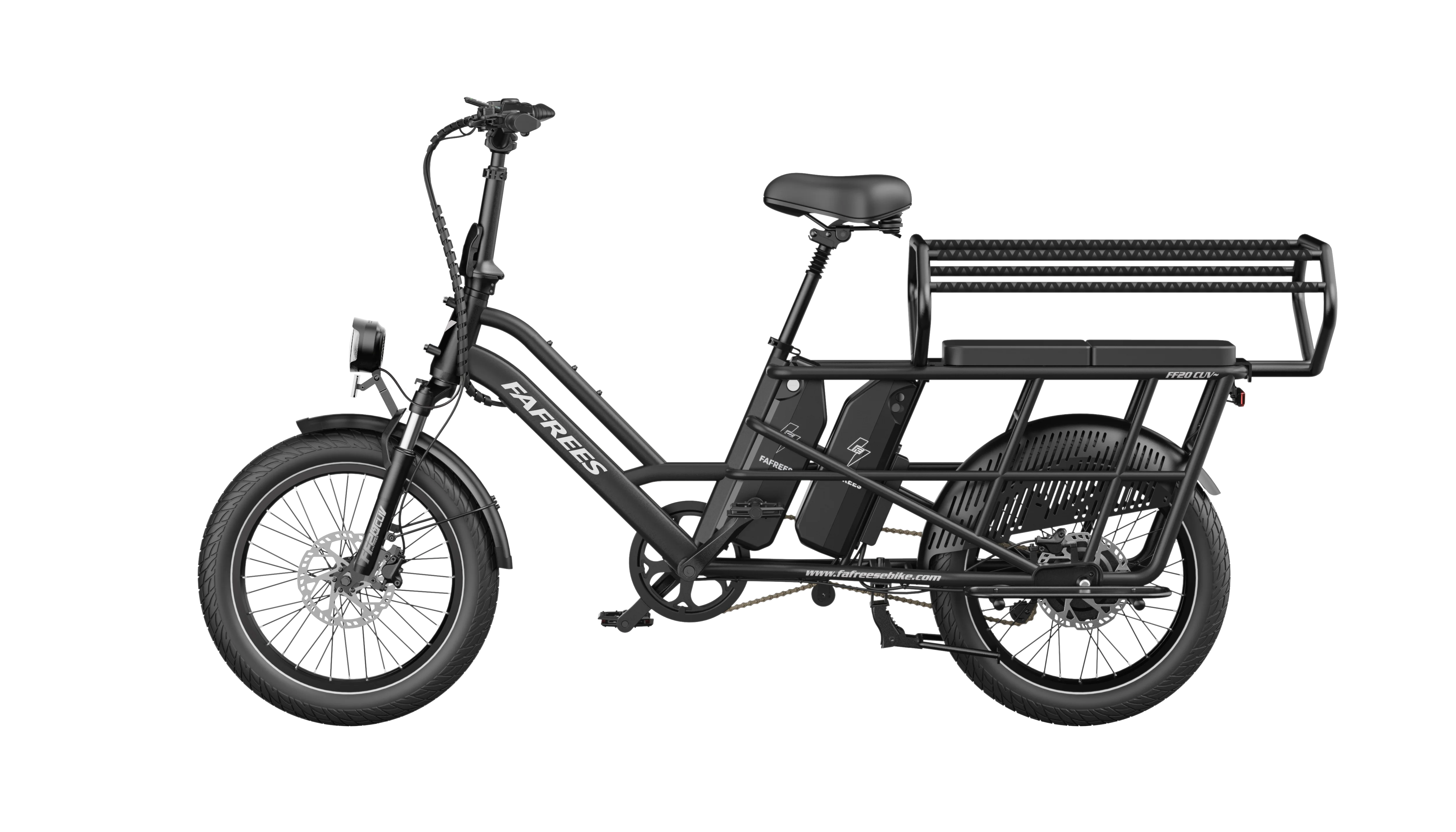 Fafrees FF20 CUV elektrische fiets voor volwassenen, 20 inch, met een ruime bagagedrager, dubbele 48V 12Ah verwijderbare accu, actieradius van 100-120 km.