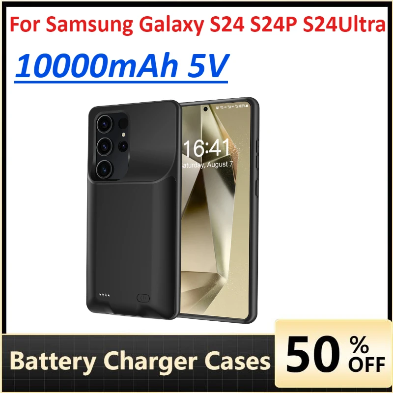 

10000mAh 5V Auxiliary Battery for Samsung Galaxy S24 S24P S24Ultra Magnetic Wireless Battery Charger Case Power Bank
