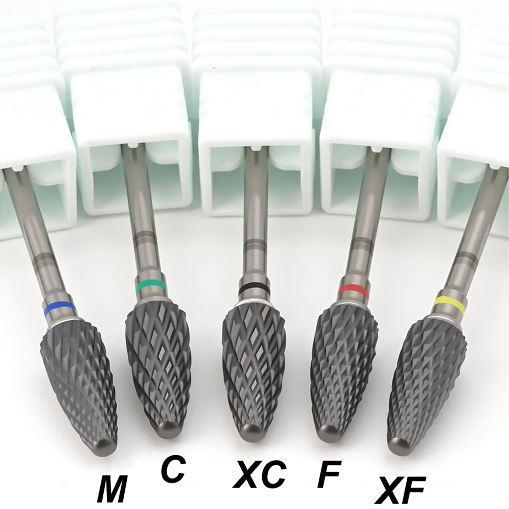 3/32 Safe Professional Black Ceramic Nail Drill Bits Nail Cleaning Polishing Head for Manicure Gel Polish Removal