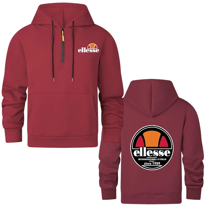 الرجال بلوزات ربيع الخريف البلوز نصف سستة البلوز للذكور هودي في الهواء الطلق Sweatshit بلون الوقوف طوق S-3XL