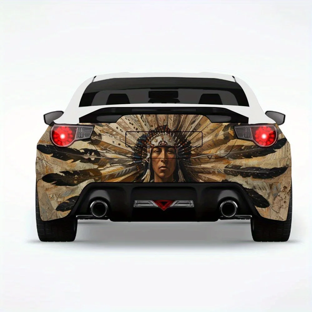 

Фигурка коренного стиля, автомобильная наклейка, виниловая наклейка на заднюю часть автомобиля, водонепроницаемые самоклеящиеся виниловые наклейки для хвоста автомобиля и бампе