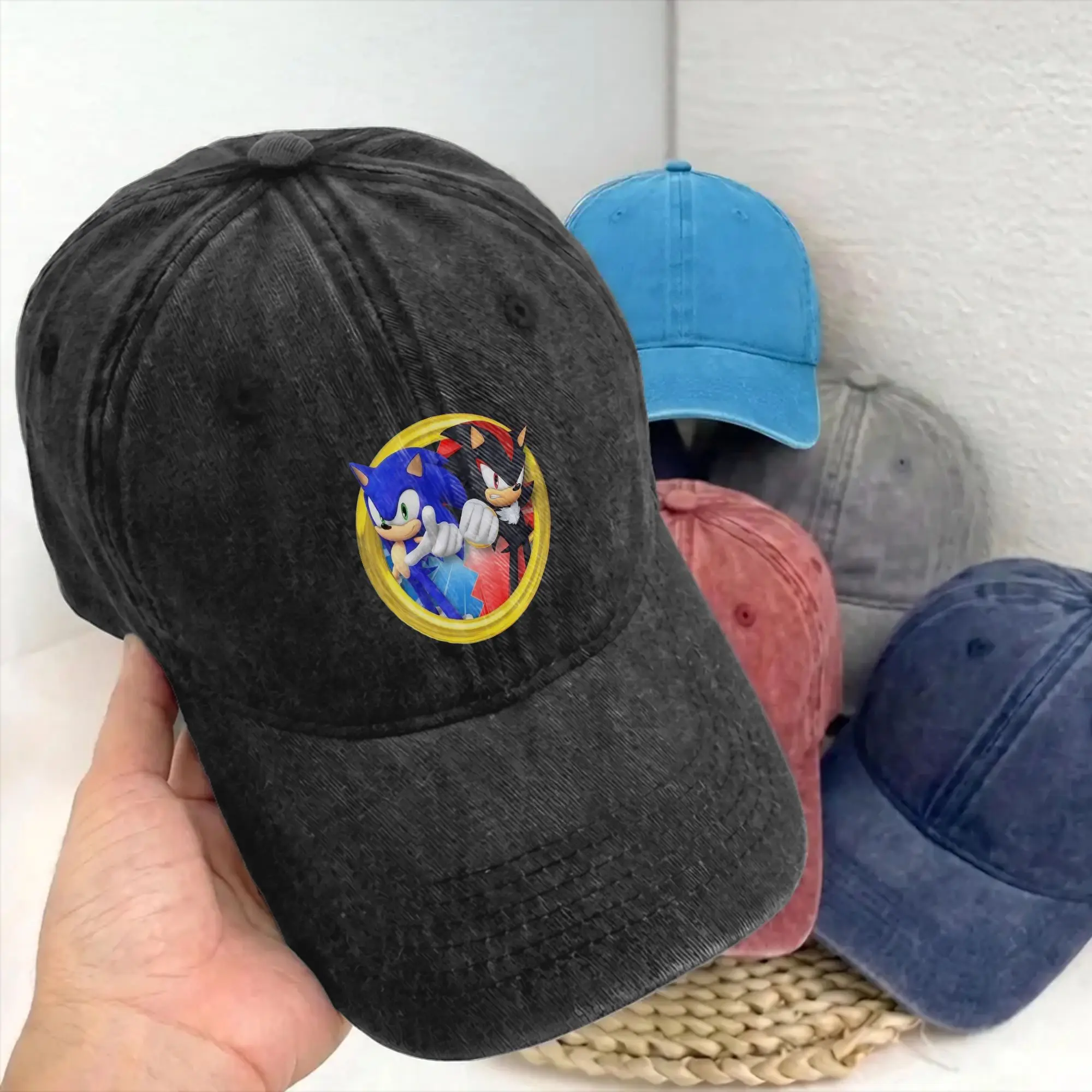 Soniced Anime Game  Men Women Baseball Caps Distressed Denim Caps Hat Vintage Outdoor Summer Unstructured Soft Sun Cap