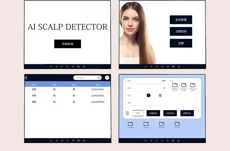 Scalp detector hair follicle high definition visual machine beauty salon