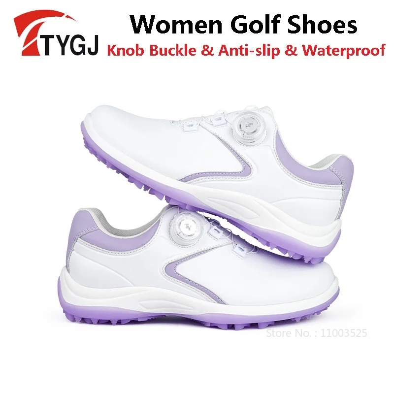 

TTYGJ Ladies Rotating Buckle Golf Shoes Women Waterproof Damping Sneakers Ladies Breathable Anti-slip Golf Shoes Casual Footwear