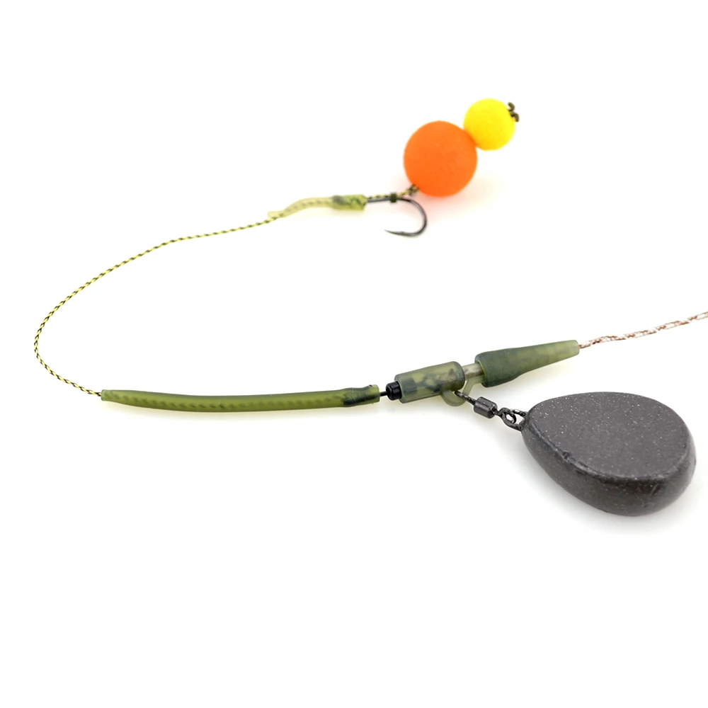 5set Carp Fishing Rig Plastic Safety Lead Clips Tail Rubber Cone Anti Tangle Sleeve Quick Change Swivels Rig M20