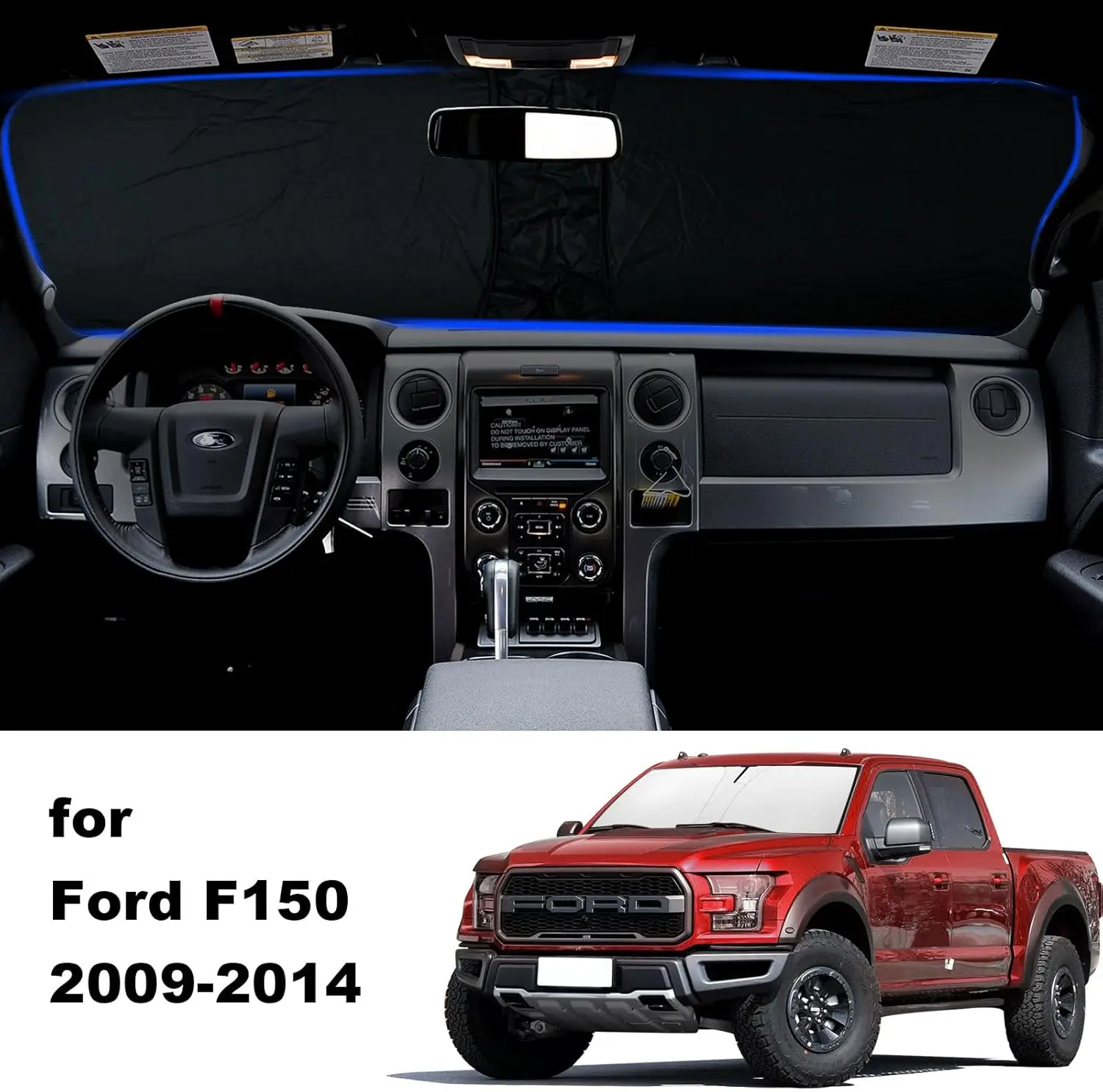 

Солнцезащитный козырек на лобовое стекло автомобиля для Ford F150 2009-2014, солнцезащитный козырек на переднее окно, УФ-блокировочный козырек
