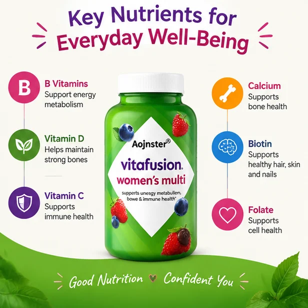 Chewable Women Multi Vitamin Gummies, Mixed Berry Taste, Multi-nutrient Gummy Supplement for Adult Women