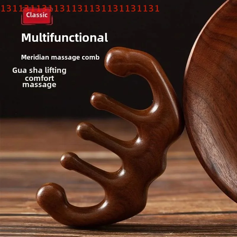 

Wood Therapy Massage Comb Head Face Scalp Gua Sha Massager Natural Facial Sandalwood Wide Tooth Guasha Scraping Body Massage