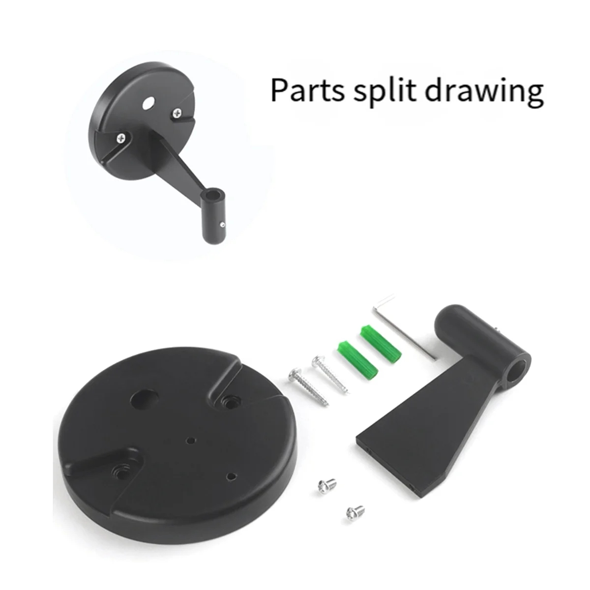 ABJG-ميكروفون مثبت على الحائط قابل للتعديل يدعم قاعدة ثابتة وفتحات اللكم وميكروفون عالمي