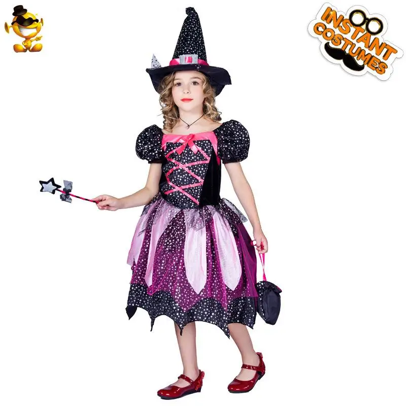

Halloween Party Witch Skirt Star Tulle Children's Costume Stage Performance Clothing Festive Ethnic Style Female Wizard Outfit
