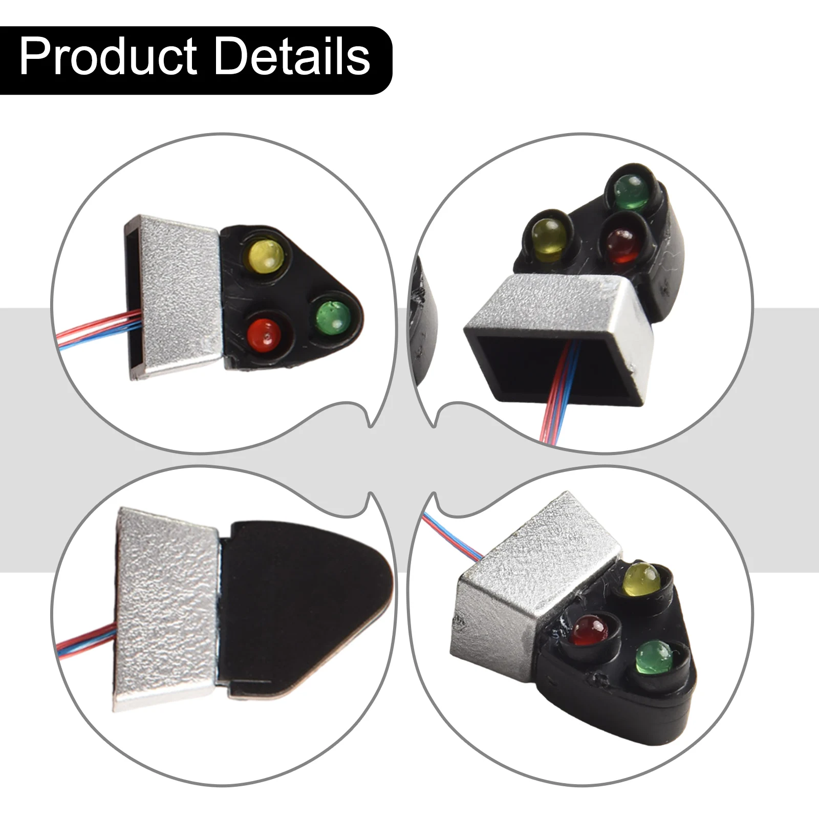 Train Block Signal Light Model 3 Color Indicator Set for Dwarf Signals Includes 4Pcs Wired Lights for Model Railroaders
