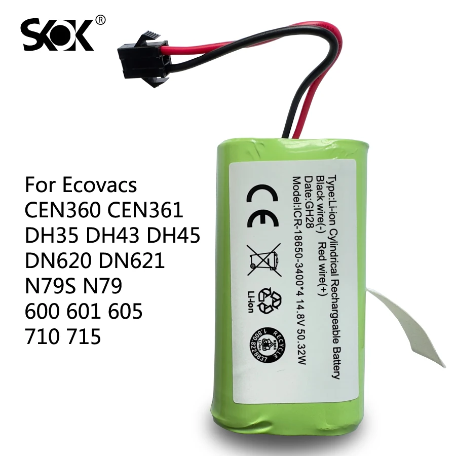 

Ecovacs CEN360 CEN361 DH35 DH39 DH45 DN620 DS37 sweeping robot battery universal accessories