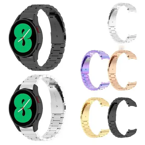 Curved End Stainless Steel Metal Band For Samsung Galaxy Watch 5 Pro Watch 4 Classic 46mm 42mm/44mm 40mm Replace Strap Bracelet