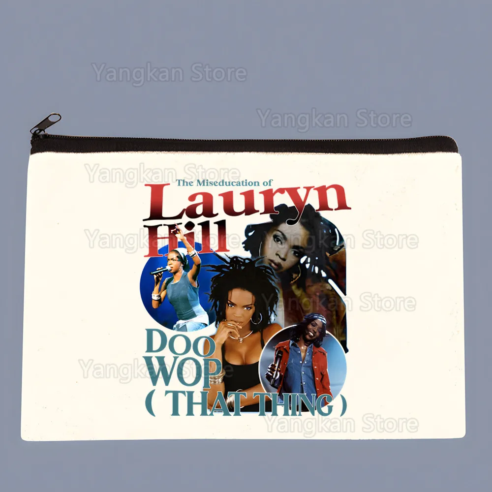 

Сумка-косметичка на молнии Lauryn Hill The Fugees из холщовой ткани для хранения, дорожная сумка для парфюмерии и помады, кошелек, подарок для вязания