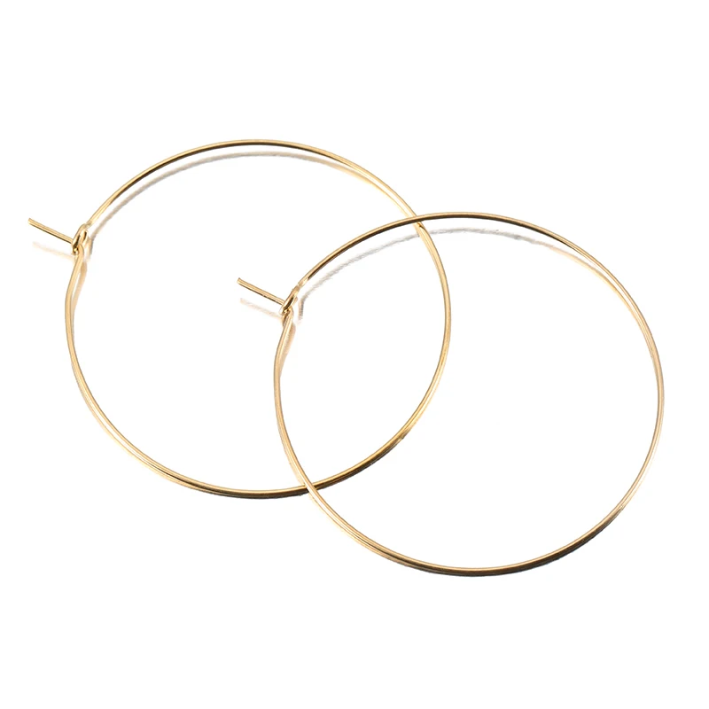 20pcs/lot 15-40mm Gold Stainless Steel Big Circle Wire Hoops Loop Earrings for DIY Dangle Earrings Jewelry Making Supplies Bulk