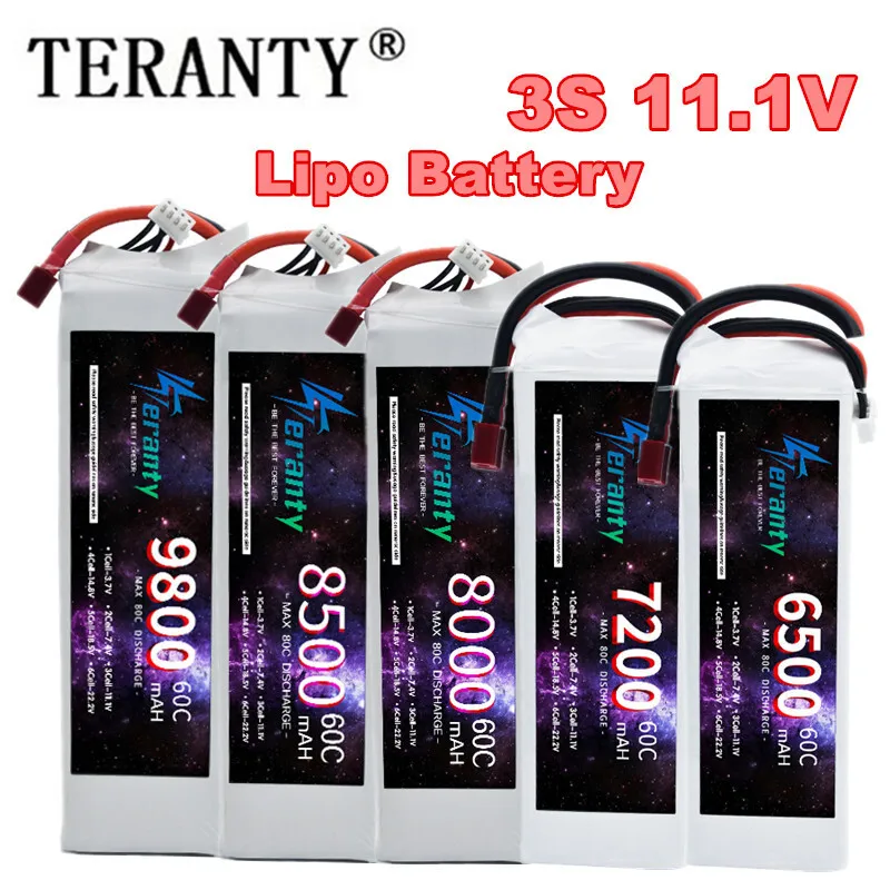 TERANTY 3S Lipo batería 11,1 V 1800/2800/3200/3500/4600/5600/6500/7200/8000/8500/9800mAh para RC coche Quadcopter barco RC avión