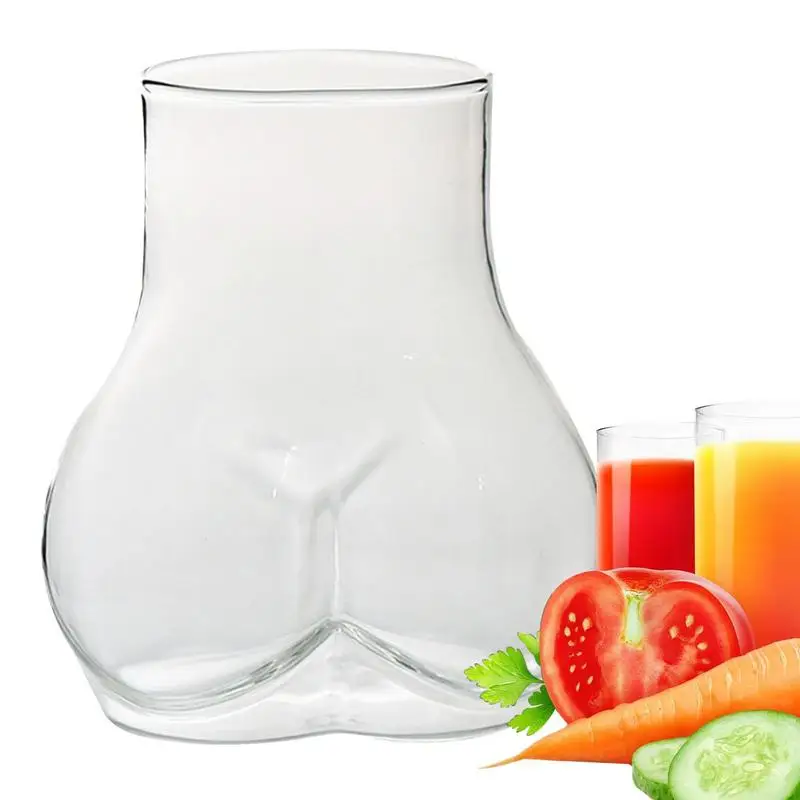 Taza en forma de trasero, taza de café de vidrio de borosilicato transparente de 450ml, taza de vidrio divertida para regalo de vacaciones, taza de café gruesa para el hogar, bares y cafetería