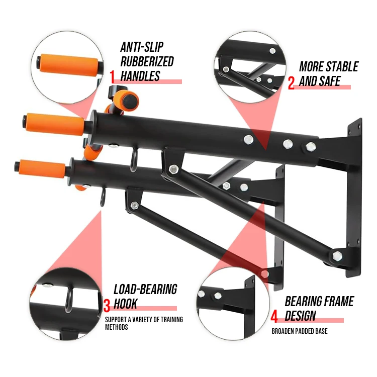 Multifunctional Horizontal Wall Mounted Pull up Bar Chin up Bar