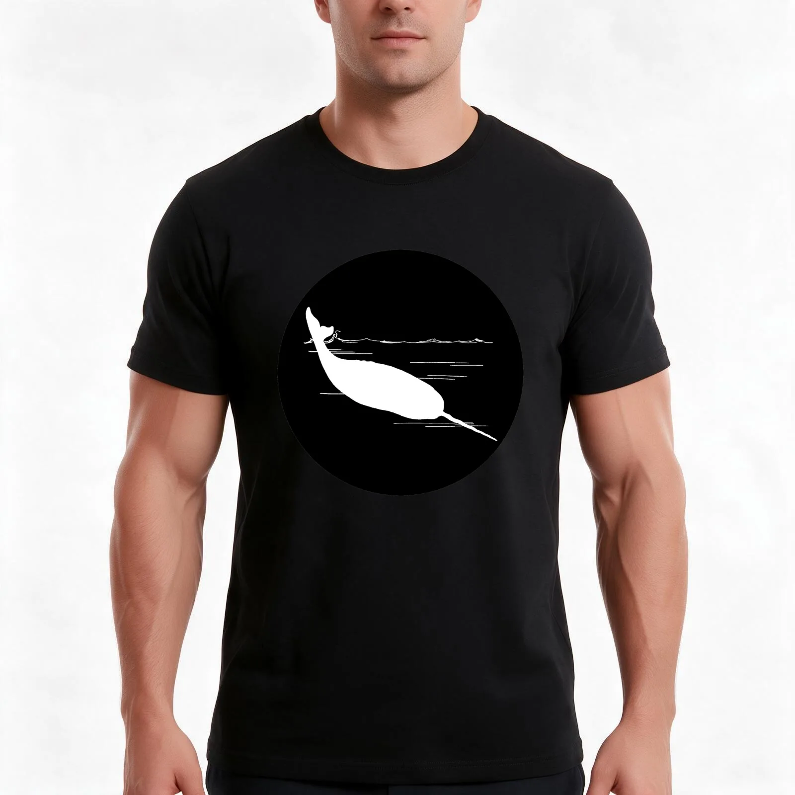 Narwhal T-Shirt Summer Casual Cotton Tee Oversized Streetwear Tops Vintage Graphic Print Loose Fit Short Sleeve 100% Cotton